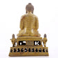 A solemn alloy copper statue of Gautama Buddha