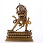 A solemn alloy copper inlaid silver Vajra statue