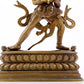 A solemn alloy copper inlaid silver Vajra statue