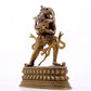 A solemn alloy copper inlaid silver Vajra statue