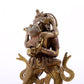 A solemn alloy copper inlaid silver Vajra statue