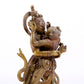 A solemn alloy copper inlaid silver Vajra statue