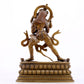 A solemn alloy copper inlaid silver Vajra statue