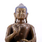 A solemn alloy copper inlaid silver statue of Gautama Buddha