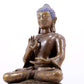 A solemn alloy copper inlaid silver statue of Gautama Buddha