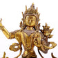 A majestic gilt bronze and silver statue of Tara