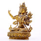 A majestic gilt bronze and silver statue of Tara