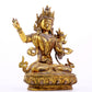 A majestic gilt bronze and silver statue of Tara