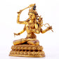 A majestic gilt bronze four-armed Manjushri statue with inscription