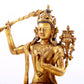 A majestic gilt bronze statue of Manjusri Bodhisattva