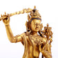 A majestic gilt bronze statue of Manjusri Bodhisattva