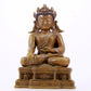 solemn alloy copper inlaid silver Buddha statue