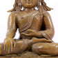 solemn alloy copper inlaid silver Buddha statue