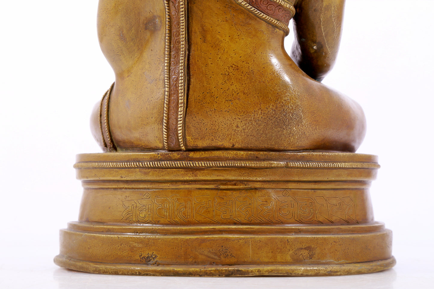 solemn alloy copper inlaid silver Buddha statue