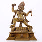 A solemn alloy copper inlaid silver Vajra statue