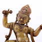 A solemn alloy copper inlaid silver Vajra statue