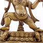 A solemn alloy copper inlaid silver Vajra statue