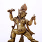 A solemn alloy copper inlaid silver Vajra statue