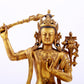 A majestic gilt bronze statue of Manjusri Bodhisattva