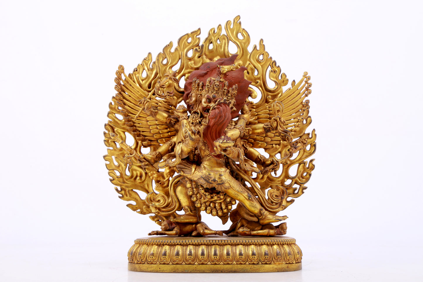 A solemn gilt bronze Vajra statue from Qing Dynasty, China