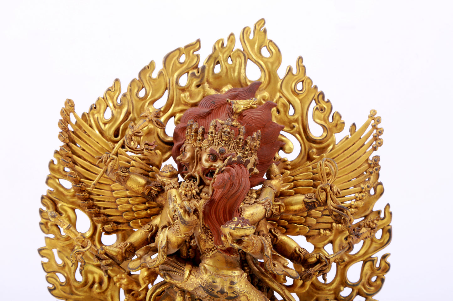 A solemn gilt bronze Vajra statue from Qing Dynasty, China