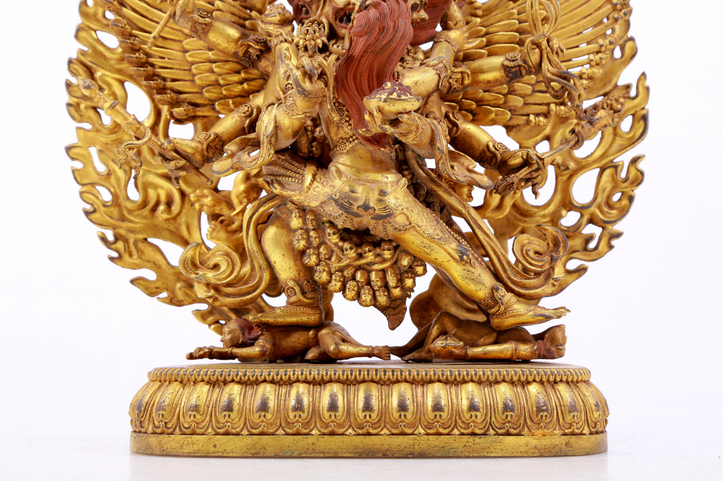 A solemn gilt bronze Vajra statue from Qing Dynasty, China