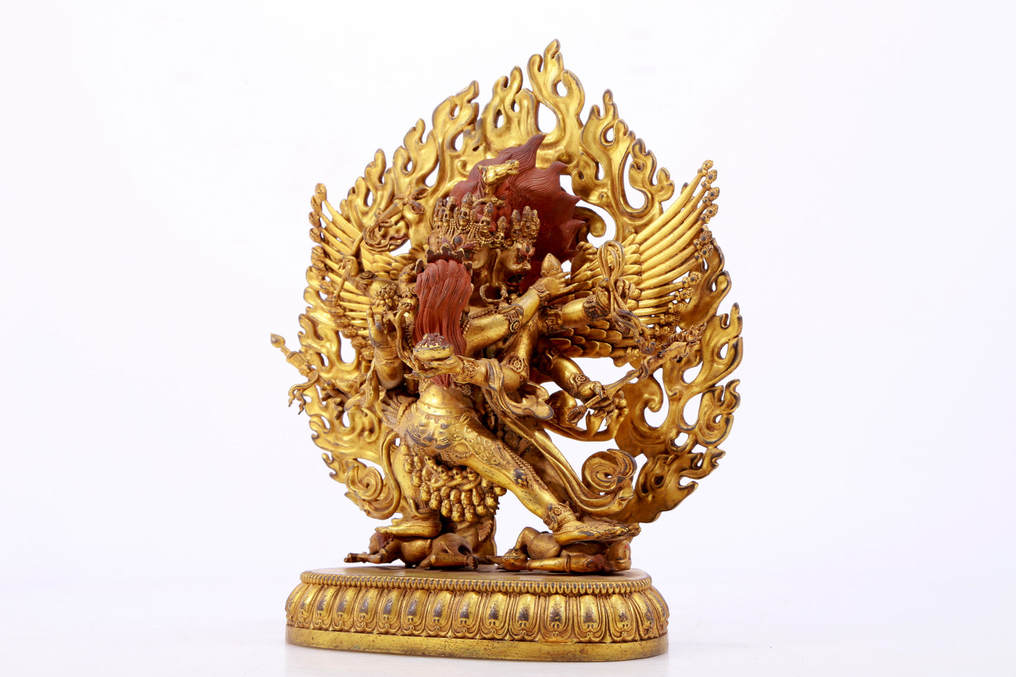 A solemn gilt bronze Vajra statue from Qing Dynasty, China