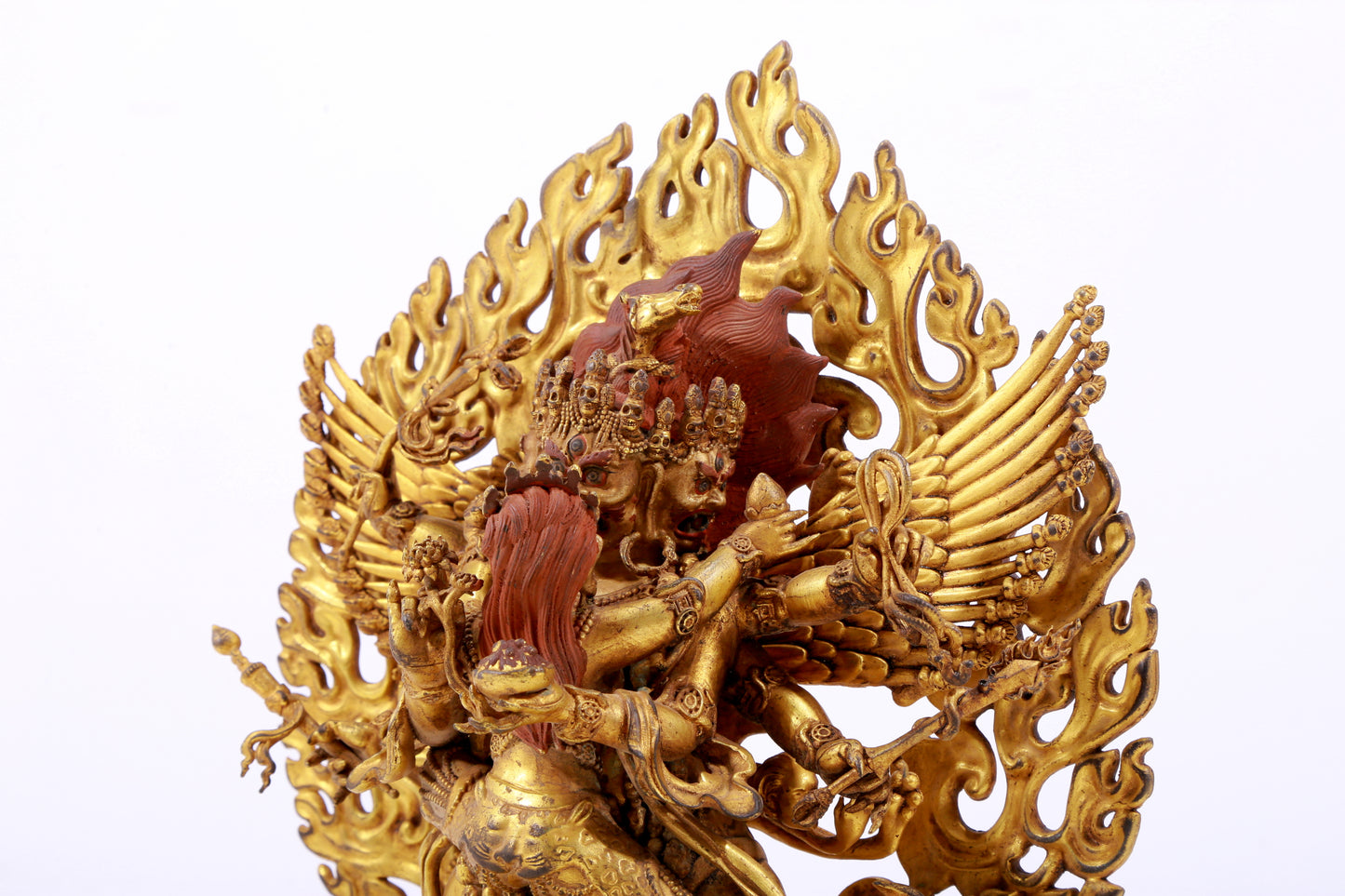 A solemn gilt bronze Vajra statue from Qing Dynasty, China