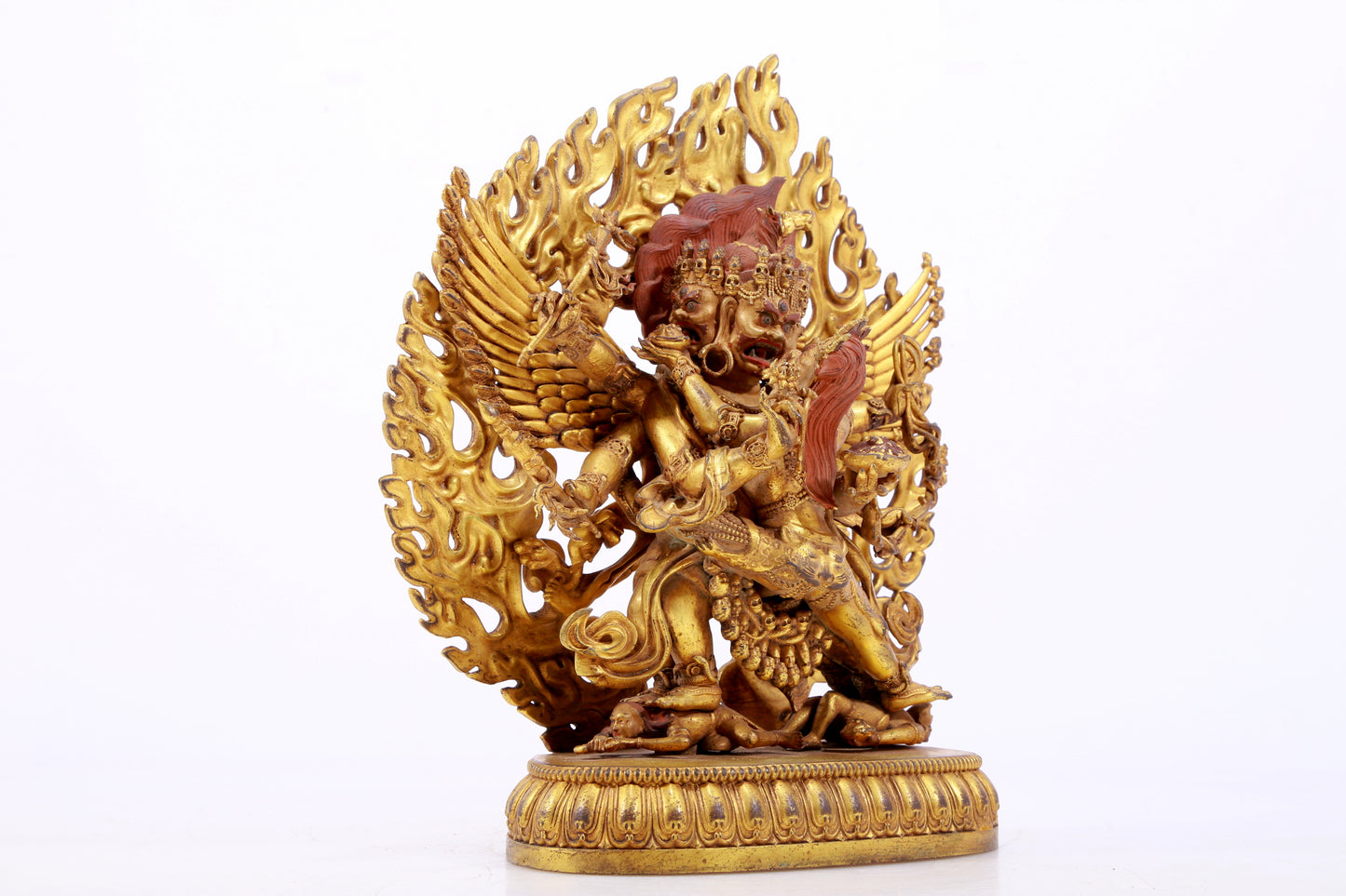 A solemn gilt bronze Vajra statue from Qing Dynasty, China