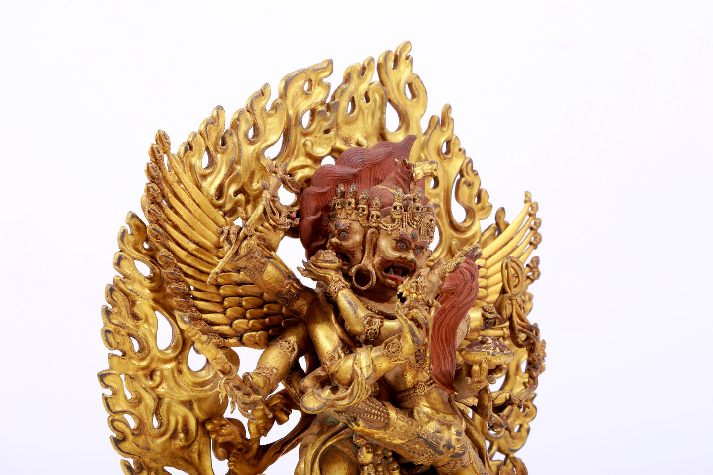 A solemn gilt bronze Vajra statue from Qing Dynasty, China