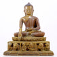 A solemn alloy copper statue of Gautama Buddha