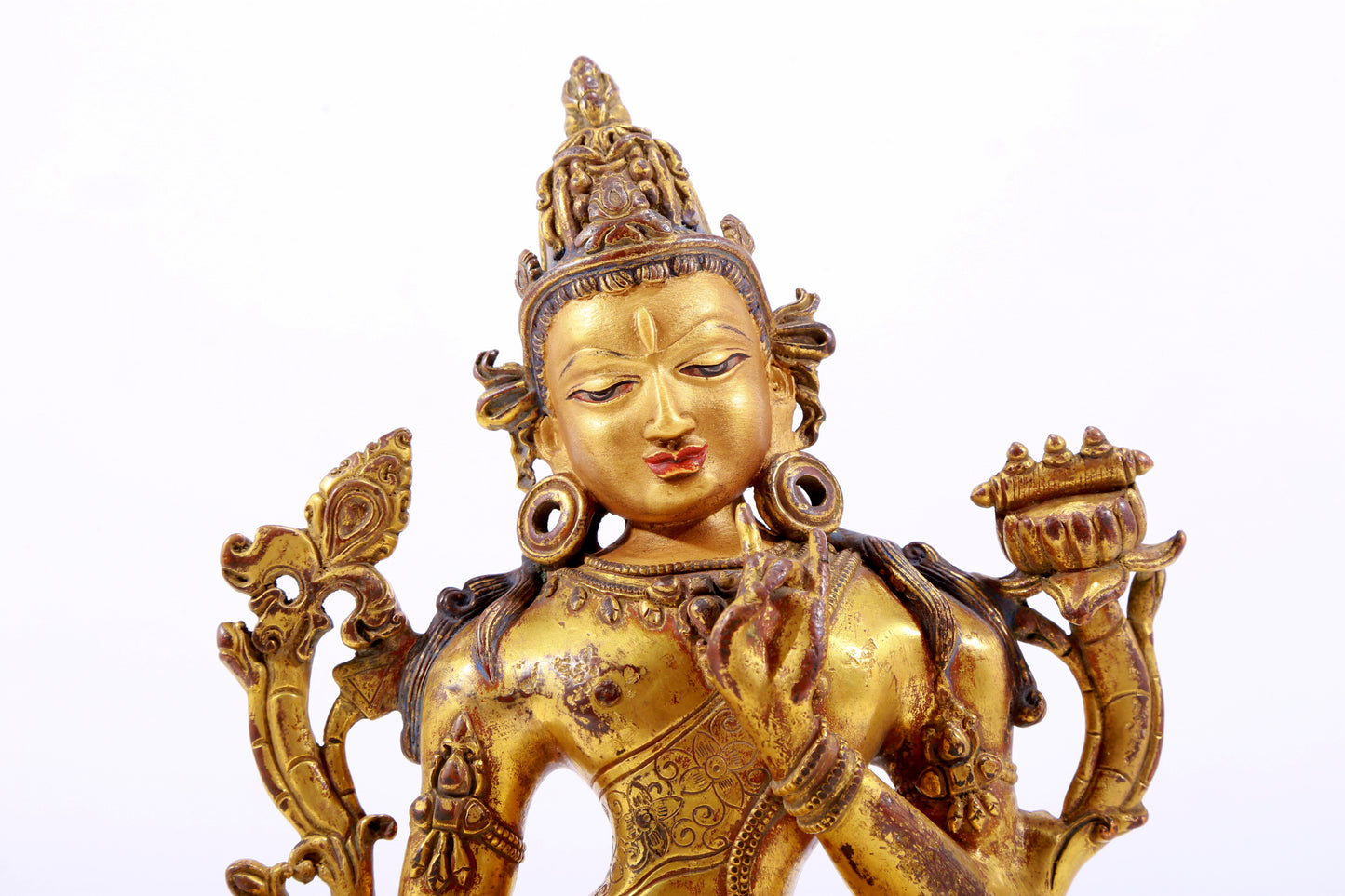 A majestic gilt bronze statue of Tara