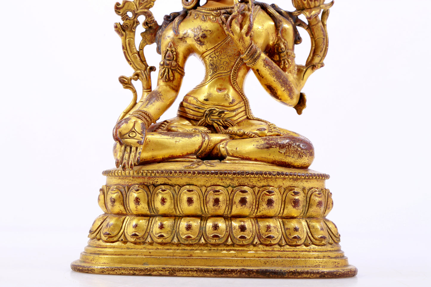 A majestic gilt bronze statue of Tara