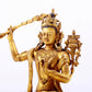 A majestic gilt bronze statue of Manjusri Bodhisattva