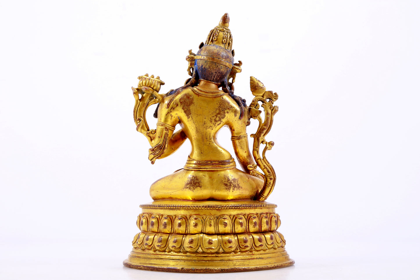 A majestic gilt bronze statue of Tara