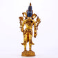 majestic gilt bronze statue of Tara inlaid with turquoise