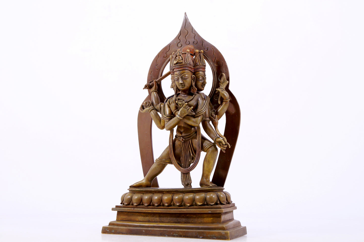 A solemn alloy copper Vajrasattva statue