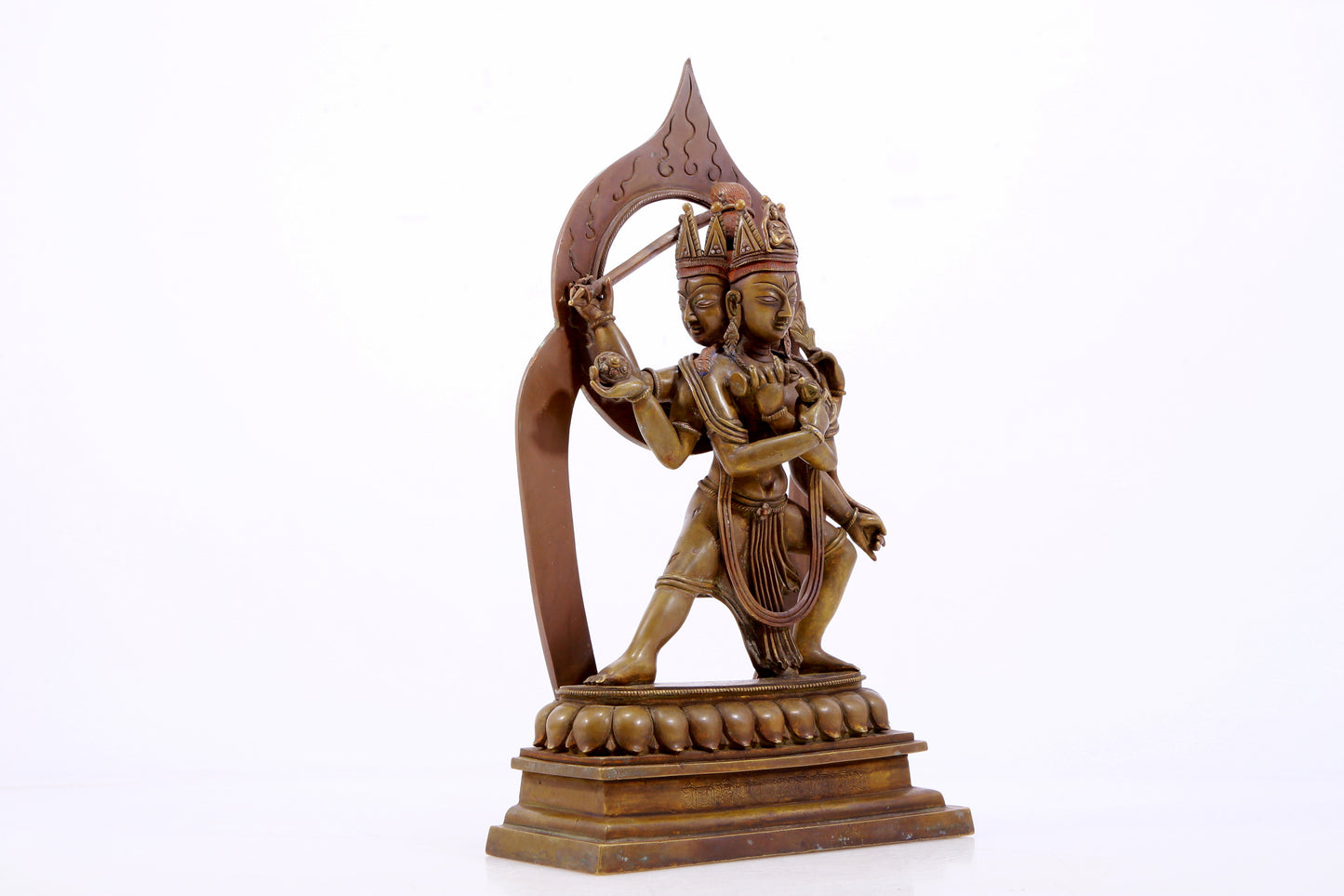 A solemn alloy copper Vajrasattva statue