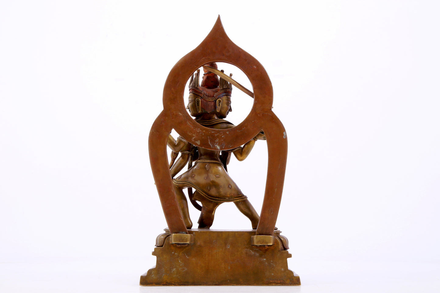 A solemn alloy copper Vajrasattva statue