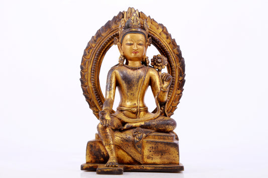 A majestic gilt bronze statue of Tara