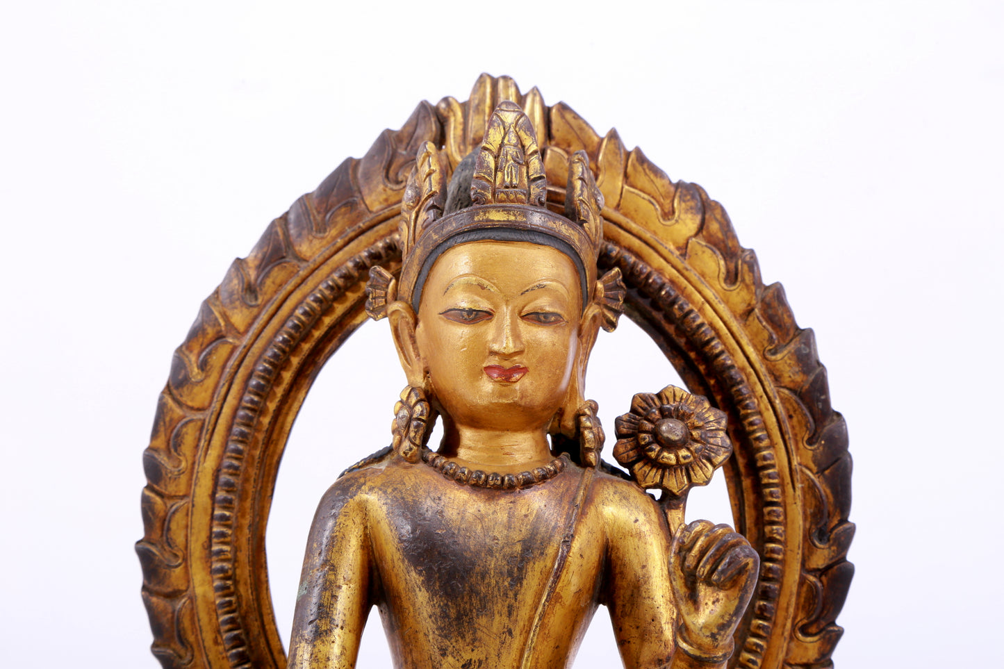 A majestic gilt bronze statue of Tara