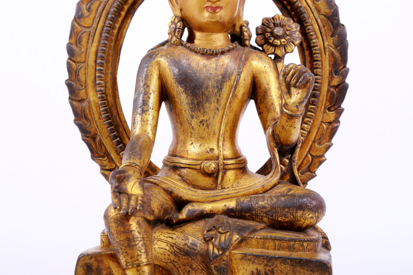 A majestic gilt bronze statue of Tara