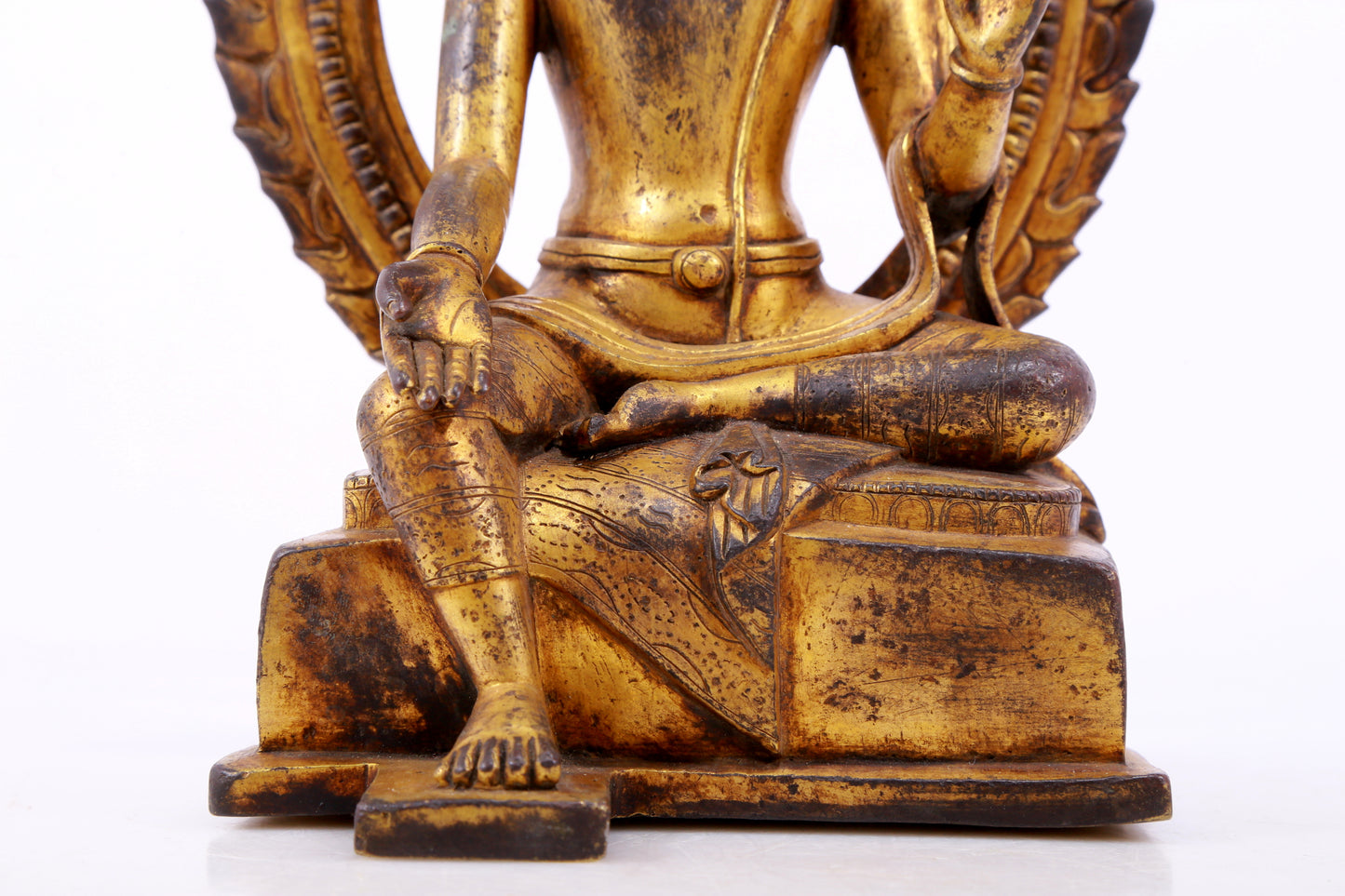 A majestic gilt bronze statue of Tara