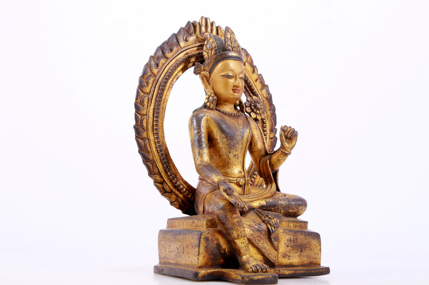 A majestic gilt bronze statue of Tara