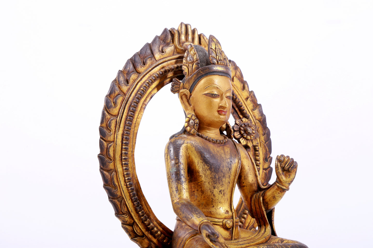 A majestic gilt bronze statue of Tara