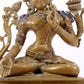 A majestic alloy copper inlaid silver statue of Tara