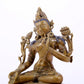 A majestic alloy copper inlaid silver statue of Tara