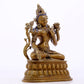 A majestic alloy copper inlaid silver statue of Tara