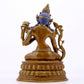 A majestic alloy copper inlaid silver statue of Tara