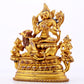 A majestic gilt bronze statue of Manjusri Bodhisattva